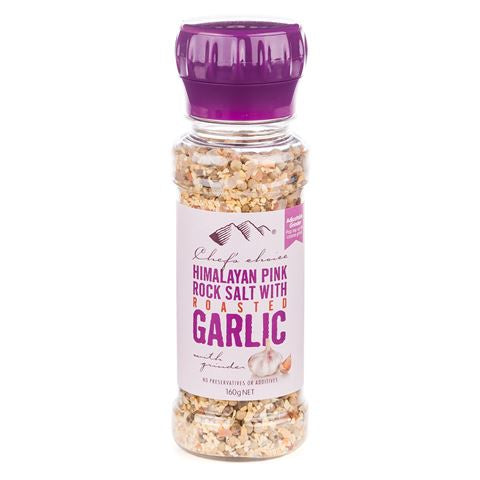Chef's Choice Pink Rock Salt With Roasted Garlic  Grinder 160g