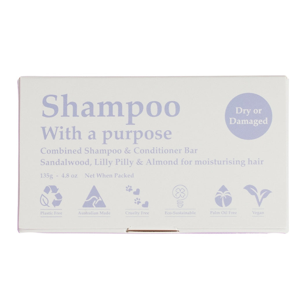 Shampoo With A Purpose Shampoo & Conditioner Bar Damaged Hair 135g