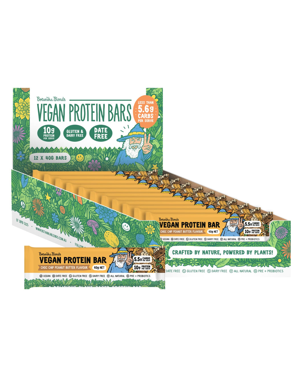 Botanika Blends Vegan Protein Bar Choc Chip Peanut Butter 40g
