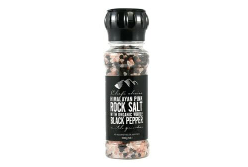 Chef's Choice Pink Rock Salt & Organic Pepper Grinder 200g